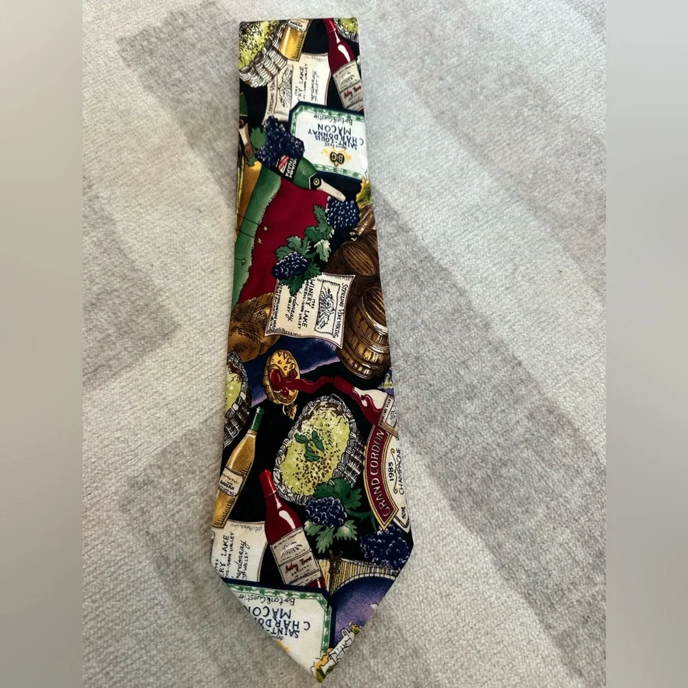 Vintage 1993 Nicole Miller Wine Silk Tie